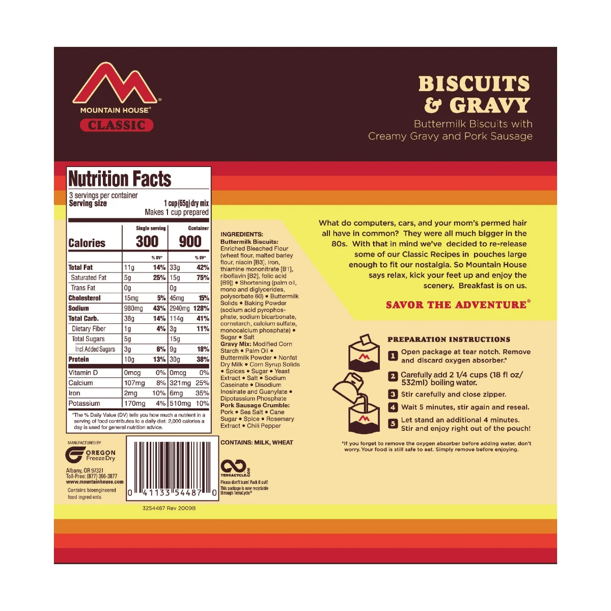 Mountain House Classic Biscuits & Gravy Freeze Dried Meal 2 Mountain House Classic Biscuits & Gravy Freeze Dried Meal - Image 2