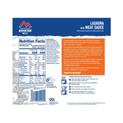 Mountain House Meat Sauce Lasagna Freeze Dried Meal -Sports Product Store 372906 1200 auto