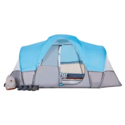 Outbound 8-Person Dome Tent W/ Rain Fly & Carry Bag 15 Outbound 8-Person Dome Tent W/ Rain Fly & Carry Bag -Sports Product Store NWEB OUTBND DOME TENT W CARRY BAG Gray Blue 8 Person