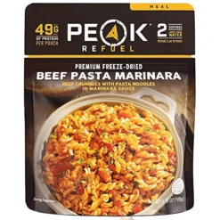 Peak Refuel Beef Pasta Marinara Freeze Dried Meal -Sports Product Store Peak Refuel Beef Pasta Marinara Freeze Dried Meal
